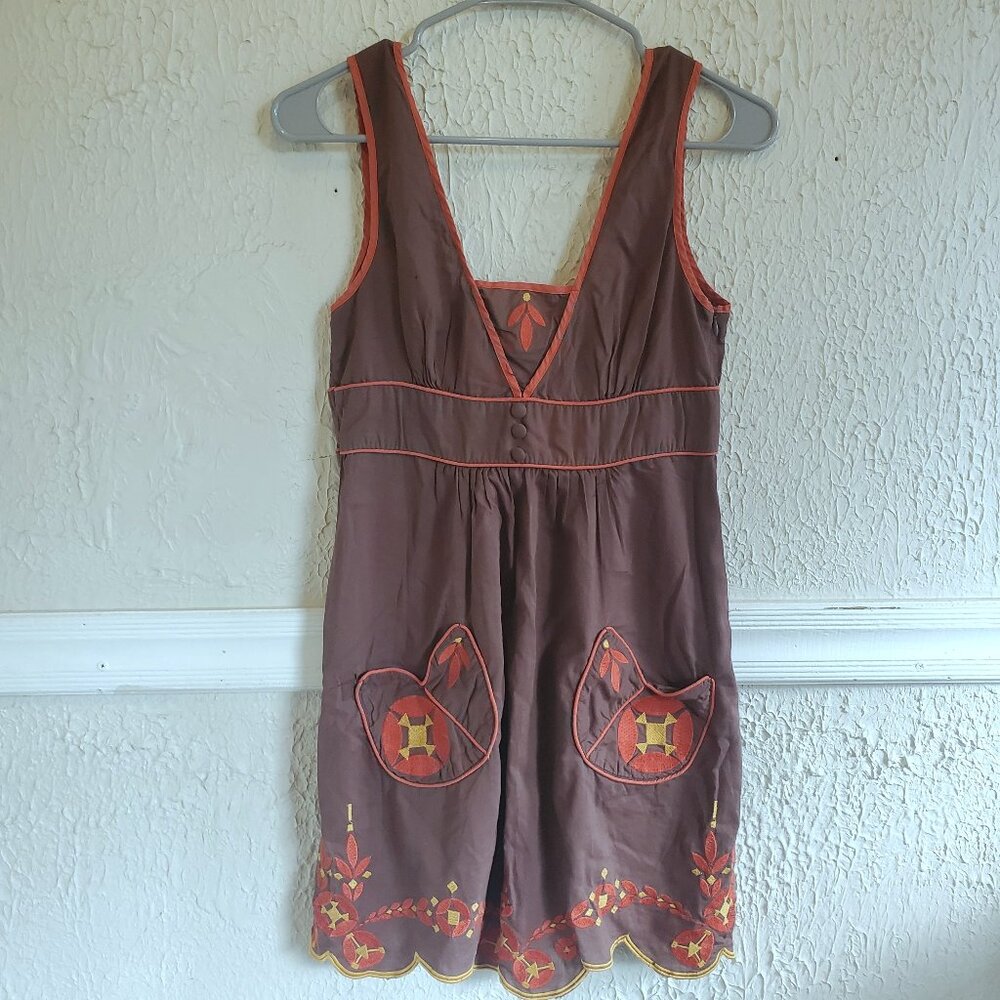 Vintage Tunic Top by Forever, Brown, Women's Medium
